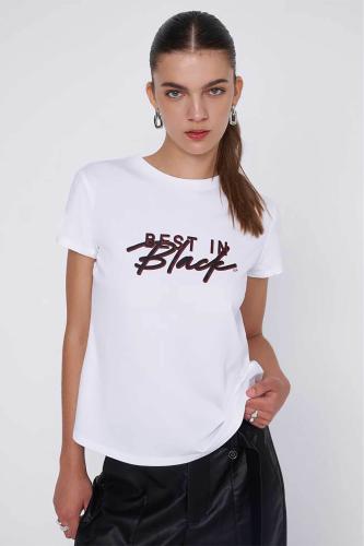'ALE γυναικείο T-shirt με lettering - 8917728 Λευκό
